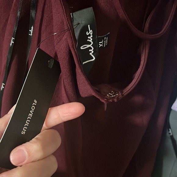 Burgundy Jumpsuit brand new just not the look I’m going for. It’s a size L. - Picture 3 of 5